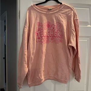 Pink Lily Corded Teacher Sweatshirt